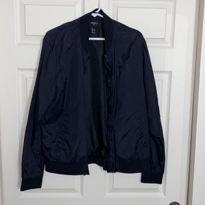 Black Zip Up Wind Breaker Jacket